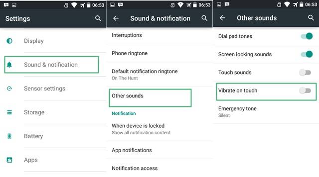 Disable Home & Back Button Vibration on Android